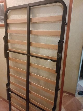 Somier 90cm marrón - metal y madera