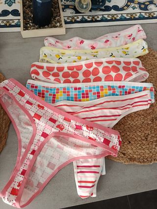 6 tangas estampadas multicolor sin estrenar 