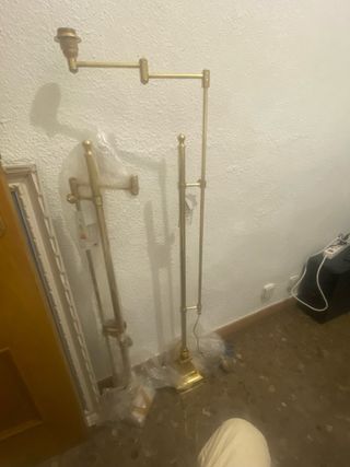 2 Lámparas latón regulables doradas