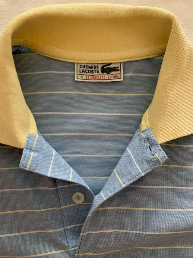 Polo Lacoste azul de punto algodón