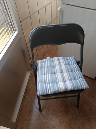 Silla plegable cocina - Azul y Negra