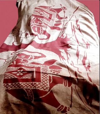 Manta Mandala Bordô - Árvore da vida e elefantes