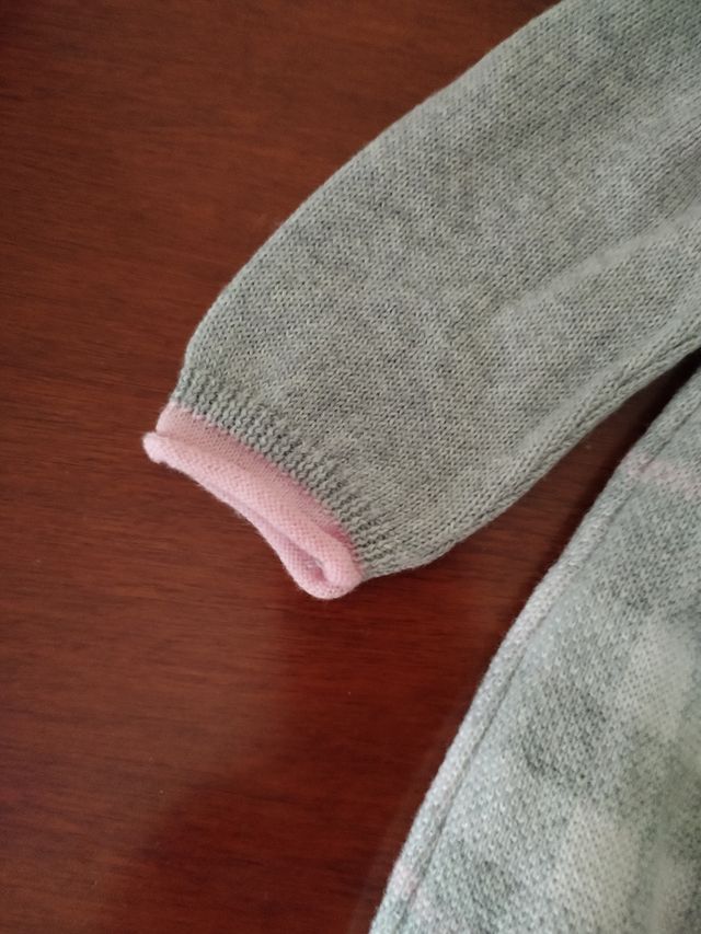 Vestitino lana neonata grigio rosa