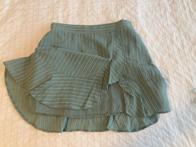 Falda Mango rayas verde talla S
