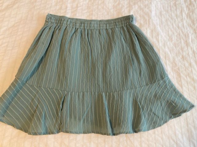 Falda Mango rayas verde talla S