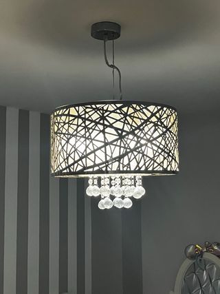 Lámpara techo moderna - blanca y plateada