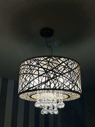 Lámpara techo moderna - blanca y plateada