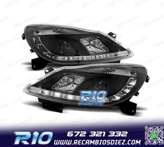 FAROS OPEL CORSA D 06-10 LUZ DIURNA FONDO NEGRO