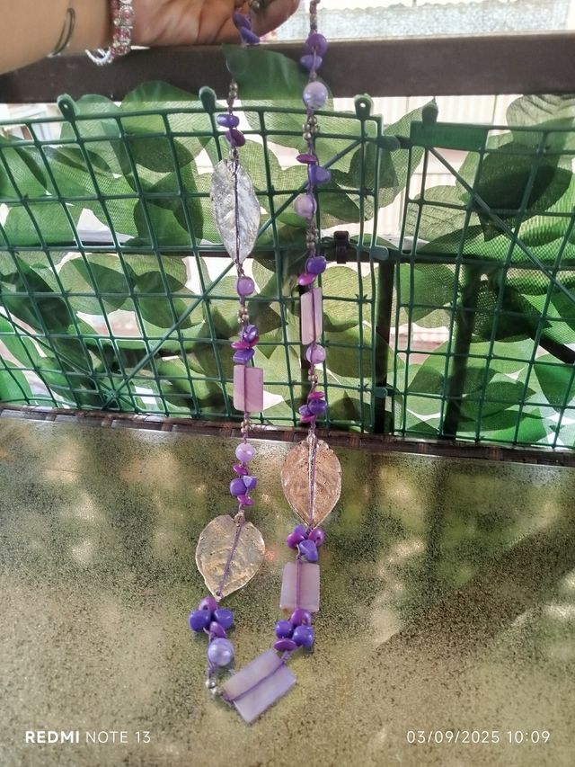 Collana vintage anni '90 viola e argento