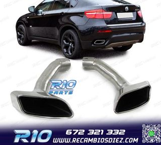 COLAS ESCAPE BMW X6 E71 08-14 LOOK M CROMADO + MOLDURAS DE C