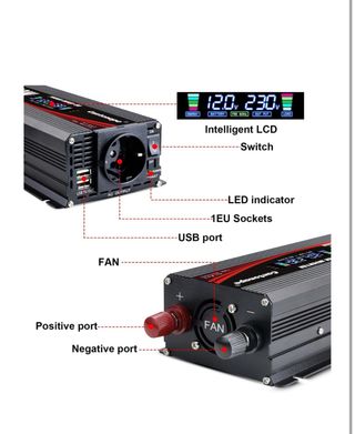 Inversor Corriente 800W - 2000W Pico