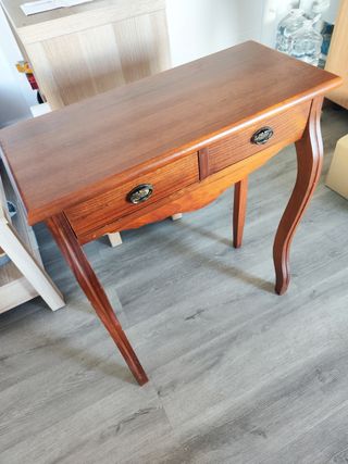 Mesita recibidor madera - 2 cajones