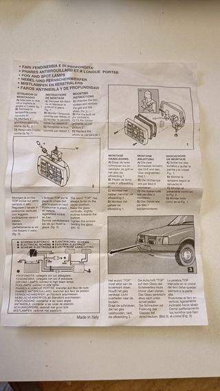 Coches clásicos, antinieblas
( Kit completo )