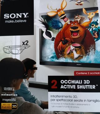 2 Occhiali 3D Sony Active Shutter