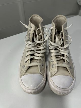 Converse plataforma beige talla 38