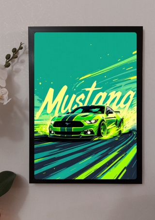 Quadro Mustang Verde - Stampa Auto