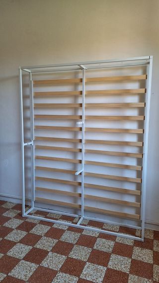 Rete letto singolo metallo+legno