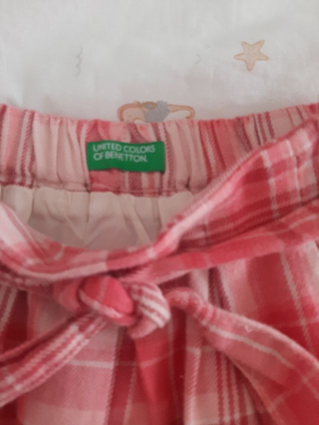 Falda niña cuadros rosa-rojo