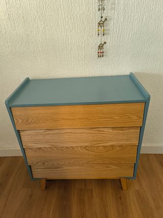 Cómoda 4 cajones - madera azul