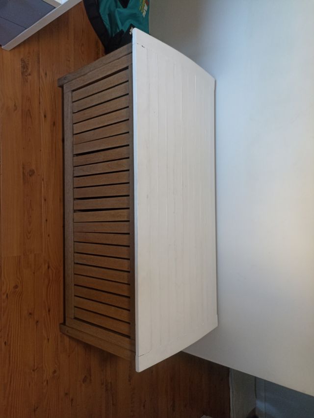 Baúl madera blanco-marrón