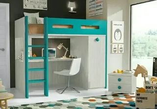LITERA CAMA ALTA CON ESCRITORIO