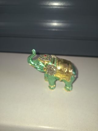 Elefante Tailandia metal dorado-verde