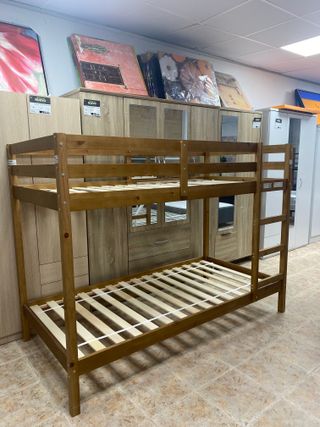 Litera individual madera marrón