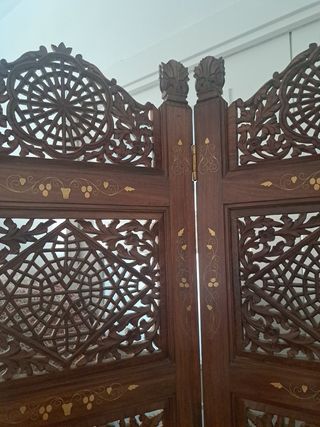 Biombo 4 hojas - Madera tallada