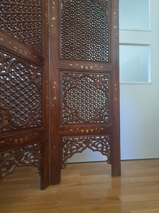 Biombo 4 hojas - Madera tallada