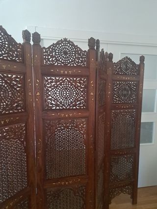 Biombo 4 hojas - Madera tallada