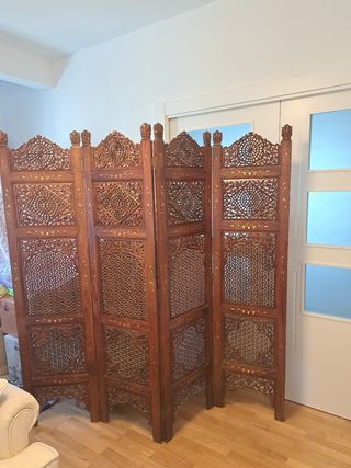 Biombo 4 hojas - Madera tallada