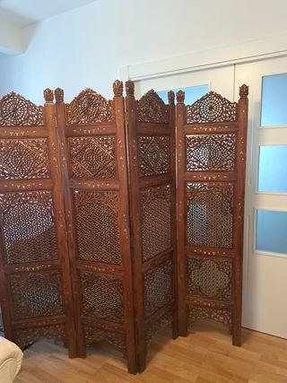Biombo 4 hojas - Madera tallada
