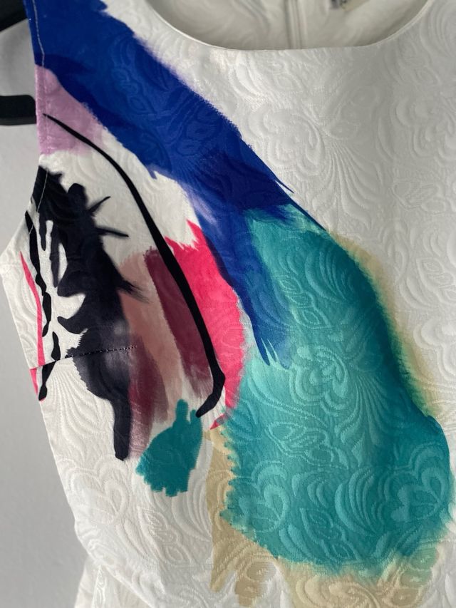 Vestido Se Xiang Fuchi multicolor