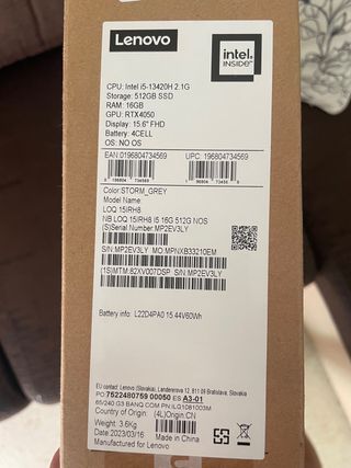 Lenovo LOQ 15IRH8 Gris - Portátil Gaming