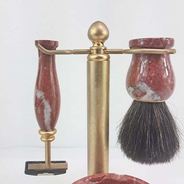 Set da barba vintage in marmo