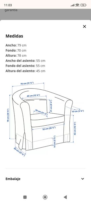 Sillón relax gris - tapizado tela
