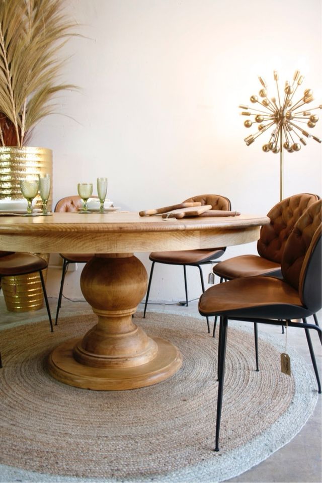 MESA REDONDA WINDSOR PATA TORNEADA A MEDIDA