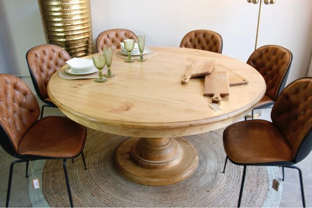 MESA REDONDA WINDSOR PATA TORNEADA A MEDIDA