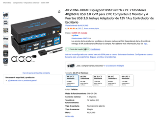 Conmutador KVM AILVLVNG 2 PC
