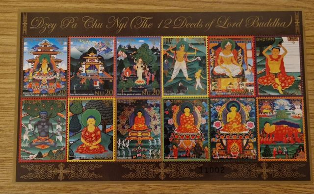 Sellos Bhután: 12 Leyendas Buda