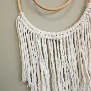 Atrapasueños boho: mimbre beige