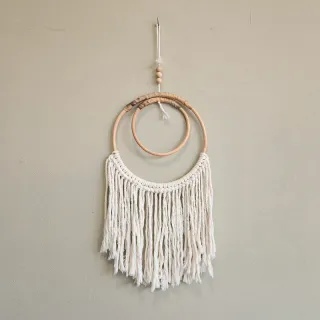 Atrapasueños boho: mimbre beige