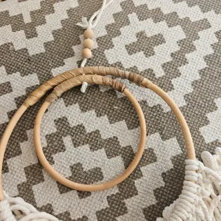 Atrapasueños boho: mimbre beige