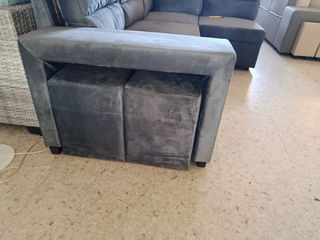 Sofá rinconera gris - terciopelo