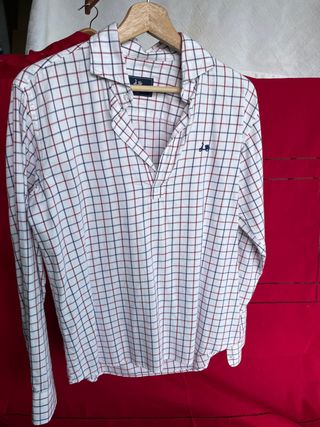 Camisa Scotta cuadros S - roja y blanca