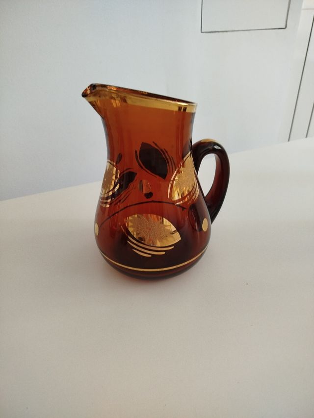 Jarra y 6 vasos cerveza vintage