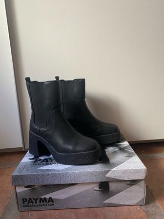 Botines PAYMA negros plataforma
