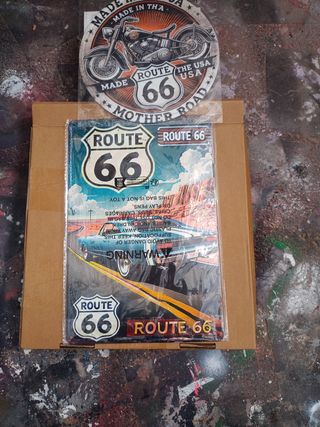 Placa metálica Ruta 66 - Vintage