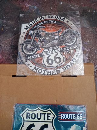 Placa metálica Ruta 66 - Vintage