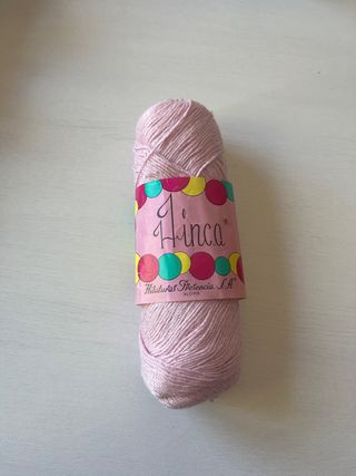 9 ovillos hilo HINCA- rosa claro